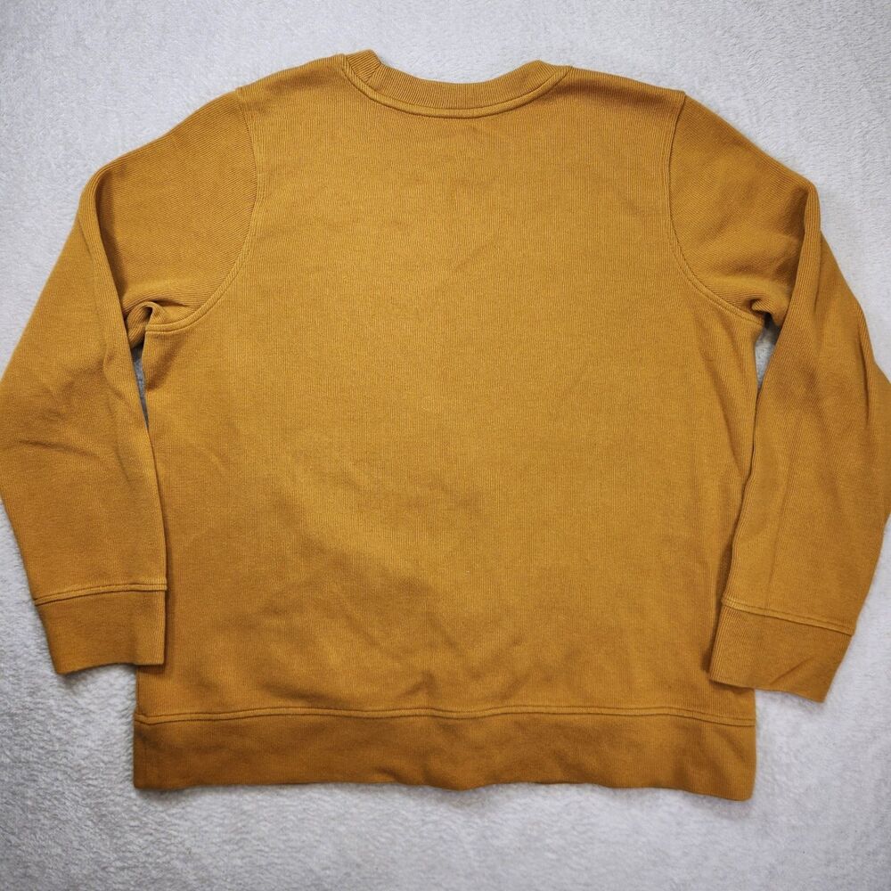 Duluth Trading Co XXL Yellow Crew Neck Cotton Knit Sweatshirt Front Pocket - Picture 6 of 6